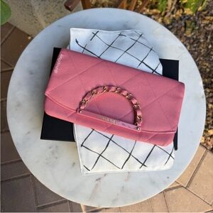 Chanel A Real Catch Caviar Leather Clutch